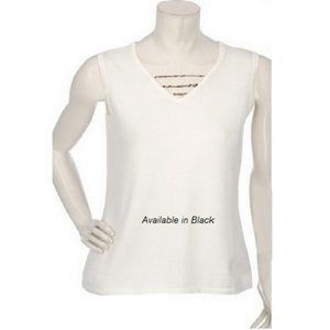 Denim & Co. Sleeveless Black Knit Top